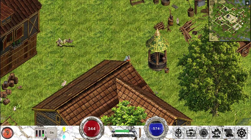 Town buildings and courtyard